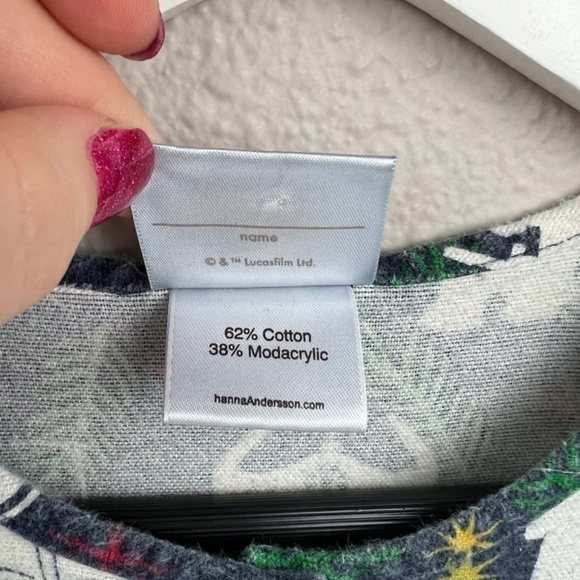 Hanna Andersson Star Wars Christmas Flannel Night Gown Sz 120 6-7 - Picture 4 of 7
